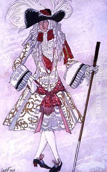 Costume design for Prince Charming at Court, from Sleeping Beauty, 1921 Oil Painting by Leon Samoilovitch Bakst