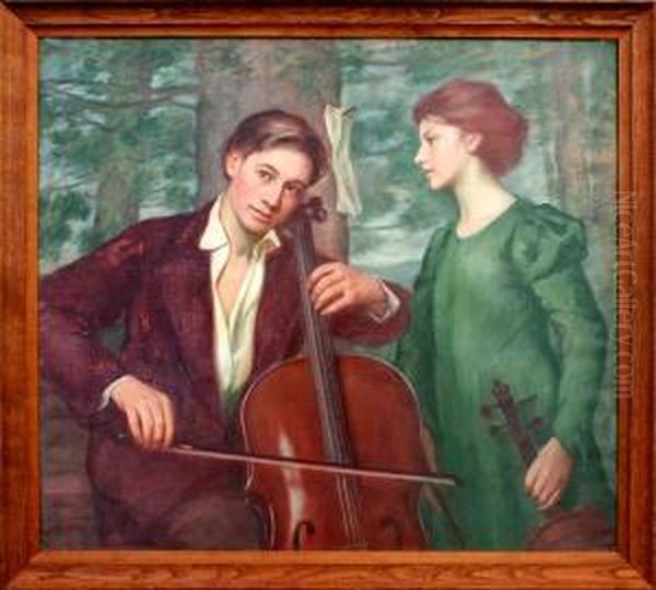 Musicians
In The Forest Oil Painting by Henry Oliver Walker