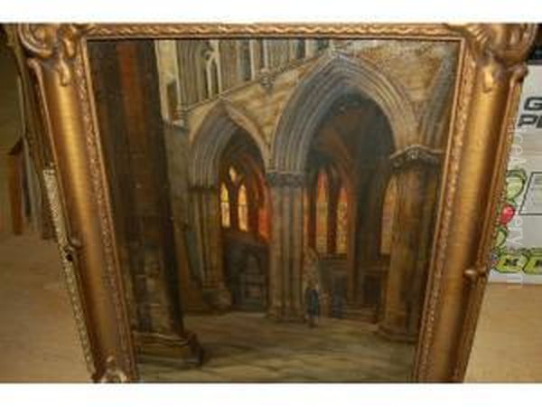 Interior View Of Glasgow Cathedral Oil Painting by Henry Walker Herrick