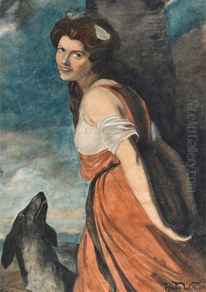 Lady Hamilton As A Bacchante Oil Painting by Horatio Walker