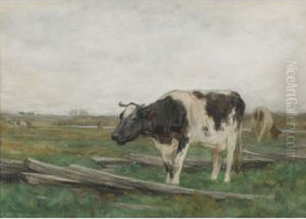 Cattle Grazing Oil Painting by Horatio Walker