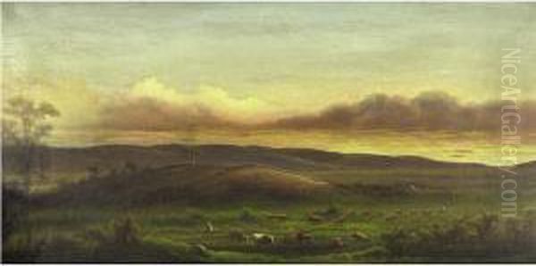 Pastoral Scene, Salinas River Valley Oil Painting by James Walker