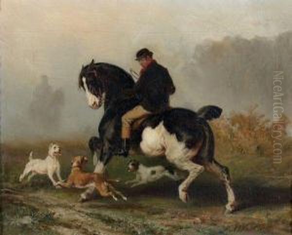 Cavaliers Et Chiens Oil Painting by James Alexander Walker