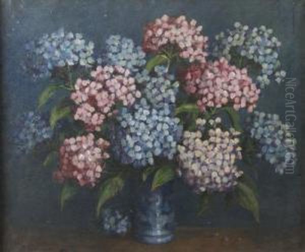 Hydrangeas Oil Painting by John Crampton Walker