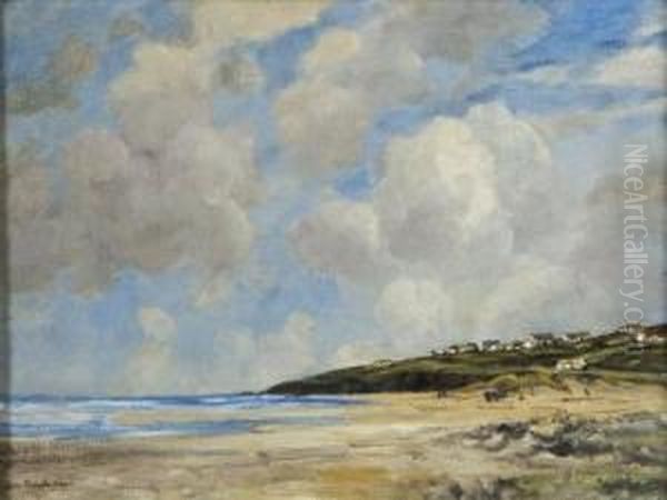 The Strand, Dugort, Achill Oil Painting by John Crampton Walker