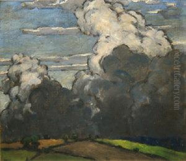 Cloudy Day Oil Painting by John Crampton Walker