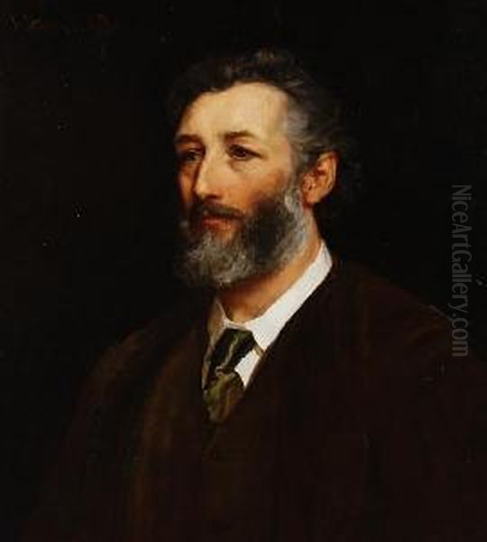 Portrait Of Frederic, Lord Leighton Oil Painting by John Hanson Walker