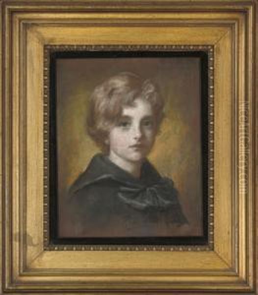 Portrait Of A Young Boy, Bust-length Oil Painting by John Hanson Walker