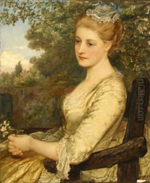 Contemplation In The Garden Oil Painting by John Hanson Walker