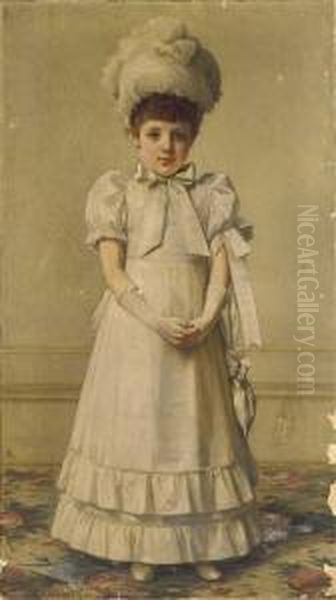 Portrait Of A Girl Oil Painting by John Hanson Walker