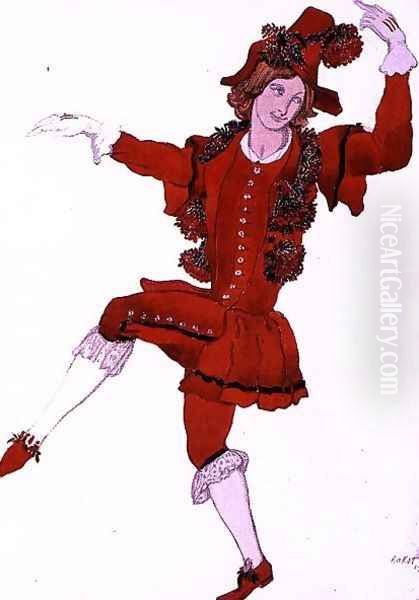 Costume design for a Pageboy of the Fairy Mountain-Ash, from Sleeping Beauty, 1921 Oil Painting by Leon Samoilovitch Bakst