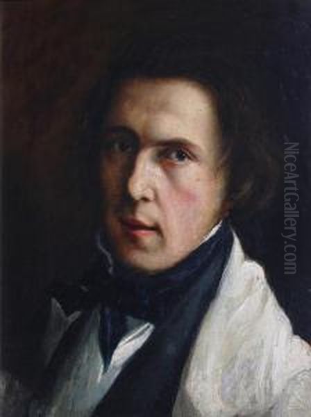 Portrait Of A Young Man, Thought To Be Theartist Oil Painting by Joseph Francis Walker