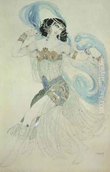 Costume design for Salome in 'Dance of the Seven Veils', 1908 Oil Painting by Leon Samoilovitch Bakst