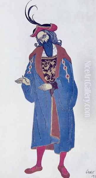 Costume design for Blue-Beard, from Sleeping Beauty, 1921 Oil Painting by Leon Samoilovitch Bakst