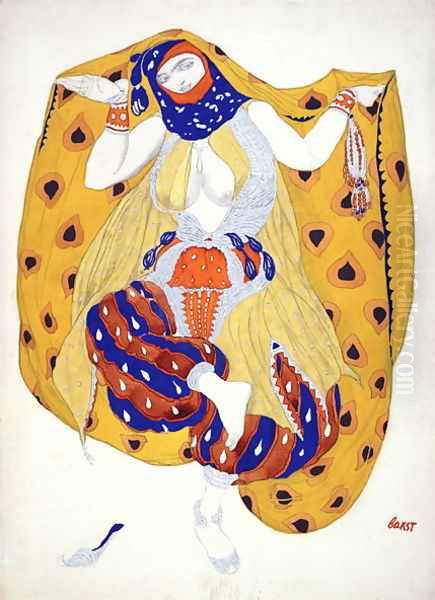 Costume design for a dancer in 'Scheherazade', a ballet first produced by Diaghilev Oil Painting by Leon Samoilovitch Bakst