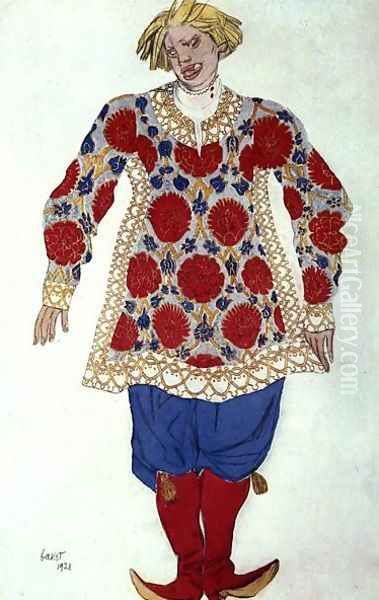 Costume design for The Russian Buffoon, from Sleeping Beauty, 1921 Oil Painting by Leon Samoilovitch Bakst