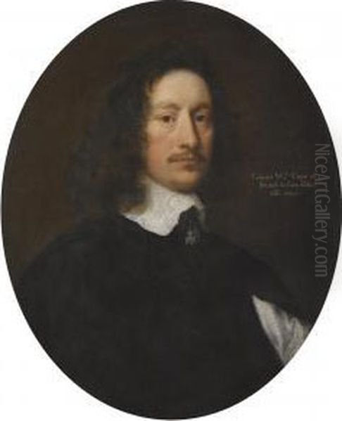 Portrait Of Colonel William Cope (1612-1691) Oil Painting by Robert Walker