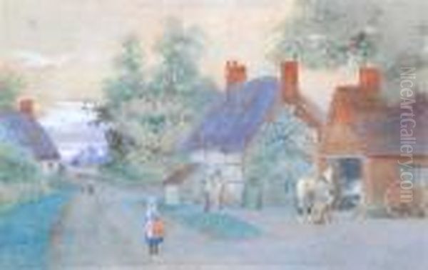 The Village Smithy Oil Painting by Robert Hollands Walker