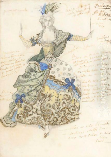 La Belle au Bois Dormant, costume design for 'La Fee de Richesse' Oil Painting by Leon Samoilovitch Bakst