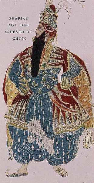 Shariar, King of the Indies and China, costume design for Diaghilev's production of 'Scheherazade', 1910 Oil Painting by Leon Samoilovitch Bakst