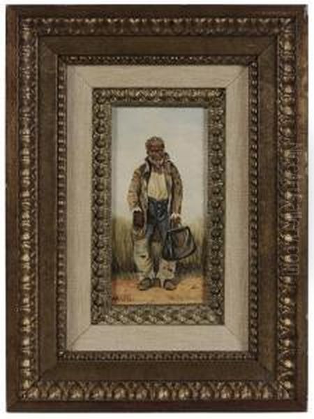 Old Man With Bag Oil Painting by William Aiken Walker