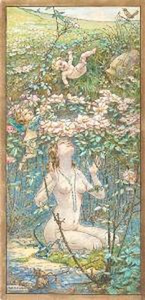 A Fairy Bower Oil Painting by William Henry Walker