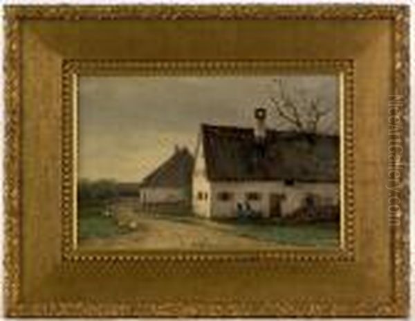 A German Home Oil Painting by David Birdsey Walkley