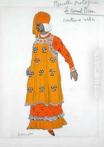 Costume design for 'Le Consul Pisan' from 'La Pisanella ou La Morte Parfumee', 1913 Oil Painting by Leon Samoilovitch Bakst