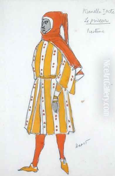 Costume Design for 'Le Priseur' from 'La Pisanella ou La Morte Parfumee', 1913 Oil Painting by Leon Samoilovitch Bakst