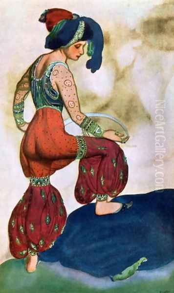 Costume design for the Red Sultan, from Sheherazad Oil Painting by Leon Samoilovitch Bakst