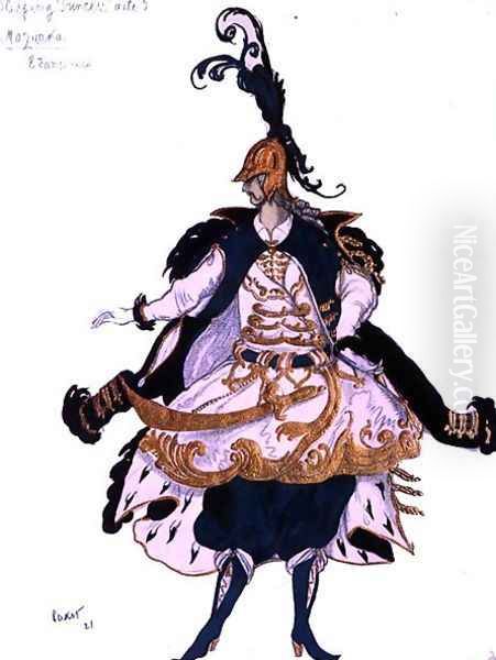 Costume design for a Mazurka (Gentleman), from Sleeping Beauty, 1921 Oil Painting by Leon Samoilovitch Bakst