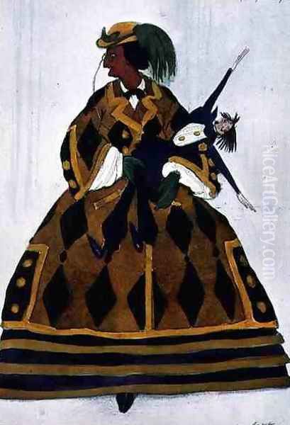 Costume for the Englishwoman, from La Boutique Fantastique, 1917 Oil Painting by Leon Samoilovitch Bakst