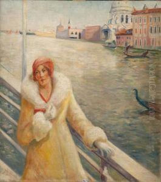 Elegante A Venise Oil Painting by Gaston Wallaert