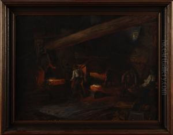 Motiv Fran Forsmarks Bruk Oil Painting by Josef Wilhelm Wallander