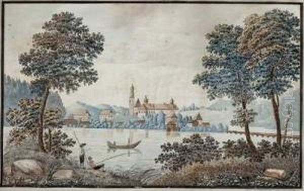 Kloster Hoglworth Im Altsalzburgischen Rupertigau Oil Painting by Louis Wallee