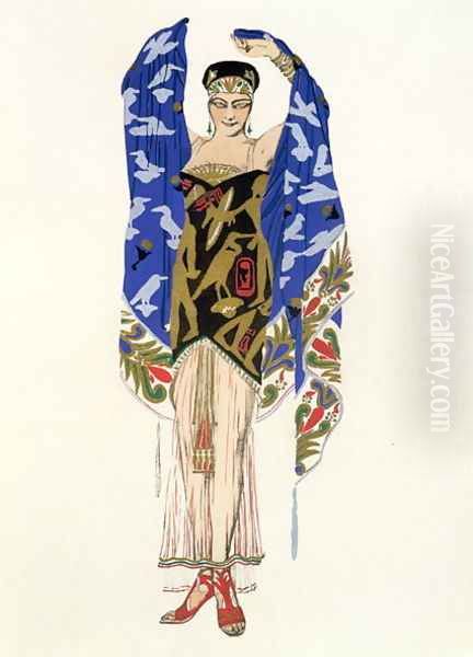 Costume design for a Dancing Girl Oil Painting by Leon Samoilovitch Bakst