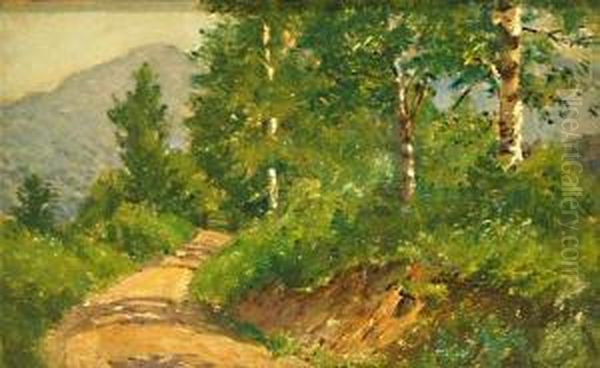 A Country Road Oil Painting by Frank Waller