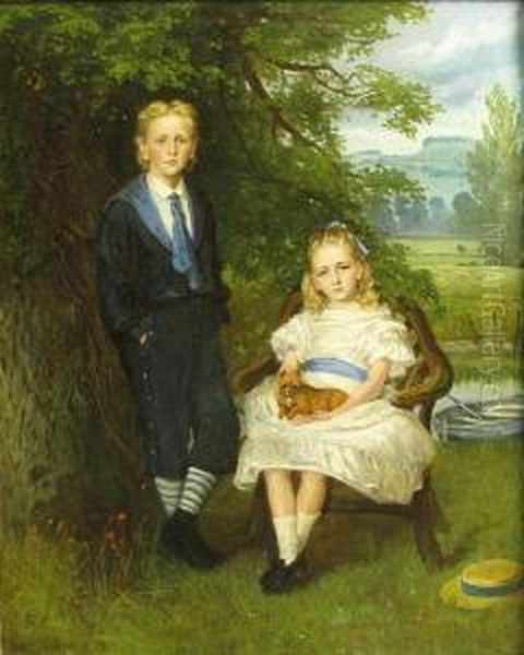 Twins Oil Painting by Mary Lemon Waller