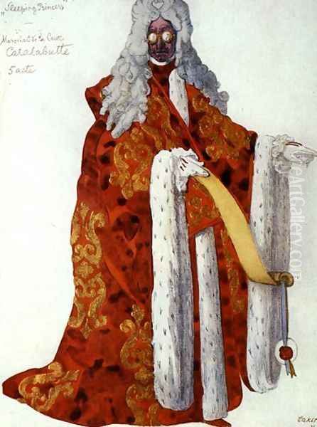 Costume design for Marshal Cantalabutte, from Sleeping Beauty, 1921 Oil Painting by Leon Samoilovitch Bakst