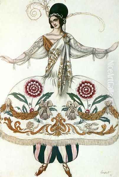 Costume design for Scheherazade, from Sleeping Beauty, 1921 Oil Painting by Leon Samoilovitch Bakst