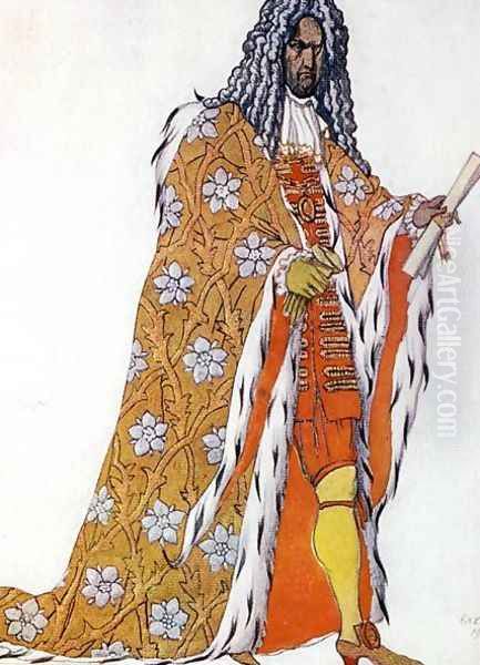 Costume design for The Master of Ceremonies, from Sleeping Beauty, 1921 Oil Painting by Leon Samoilovitch Bakst