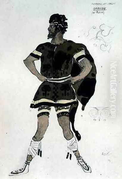 Costume for Darcon, from Daphnis and Chloe, c.1912 Oil Painting by Leon Samoilovitch Bakst