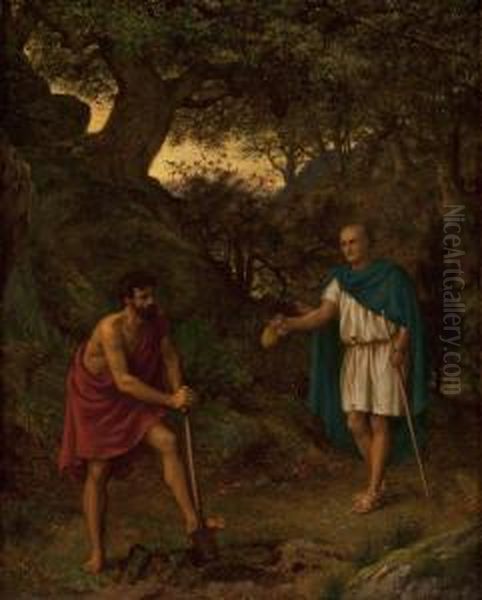 Timon And Flavis, From Timon Of Athens Oil Painting by Henry Wallis