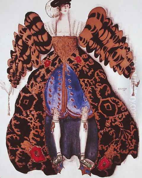 Costume design for the Ballet 'La Legende de Joseph', 1914 (1) Oil Painting by Leon Samoilovitch Bakst