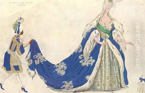 Costume design for the Queen in 'Sleeping Beauty', 1921 Oil Painting by Leon Samoilovitch Bakst