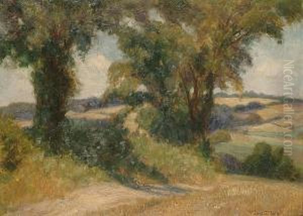 A Summer Landscape Oil Painting by Walter Wallis