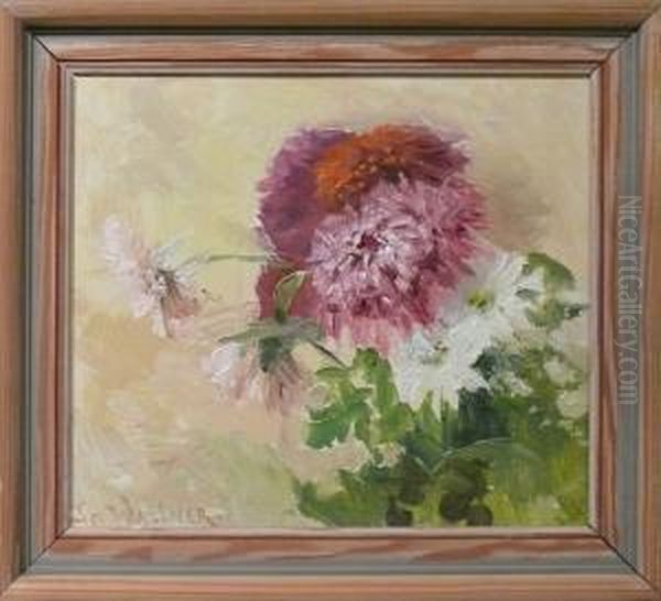 Blomsterstilleben. Oil Painting by M. Wallner