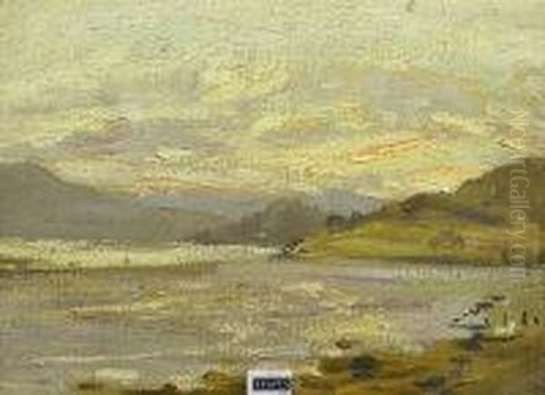 'spinning Dale' And 'evening On The Dornoch Firth' Oil Painting by William Walls