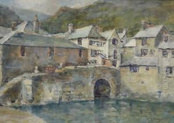 Cornish Village Oil Painting by James Ulric Walmsley