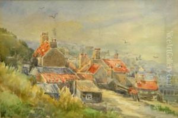 Henrietta Street Whitby Oil Painting by James Ulric Walmsley